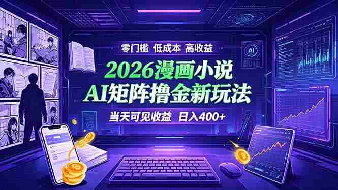 (19219期)爆款小说漫画大阅读 ai矩阵操作 当天可见收益 日入400+ 零门槛 高收益-湘创网