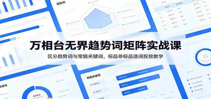 万相台无界趋势词矩阵实战课:区分趋势词与常规关键词,标品非标品选词投放教学-湘创网