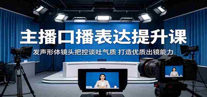 主播口播表达提升课：发声形体镜头把控谈吐气质，打造优质出镜能力-湘创网