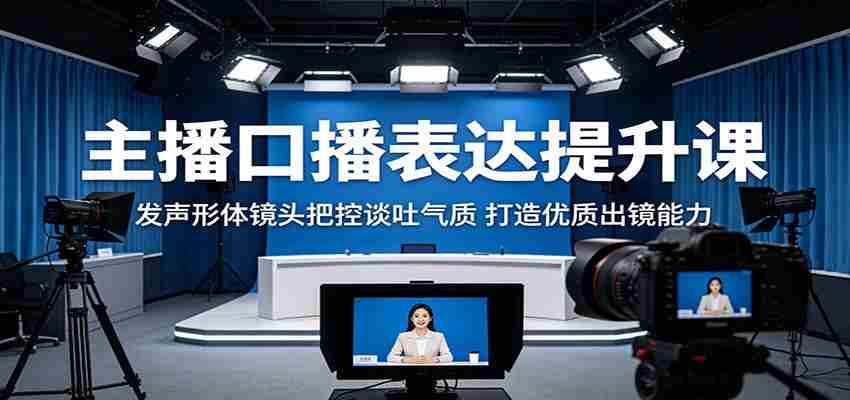 主播口播表达提升课：发声形体镜头把控谈吐气质，打造优质出镜能力-湘创网