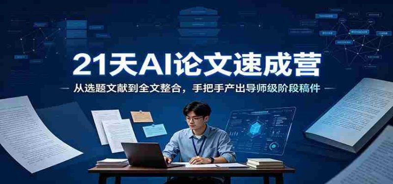 21天AI论文速成营:从选题文献到全文整合,手把手产出导师级阶段稿件-湘创网