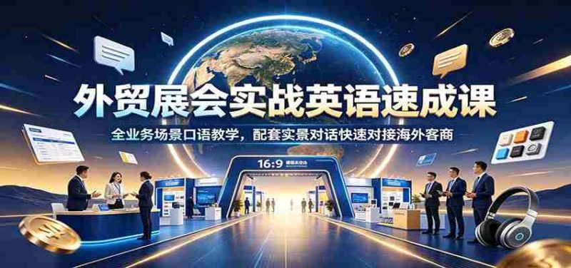 外贸展会实战英语速成课:全业务场景口语教学,配套实景对话快速对接海外客商-湘创网
