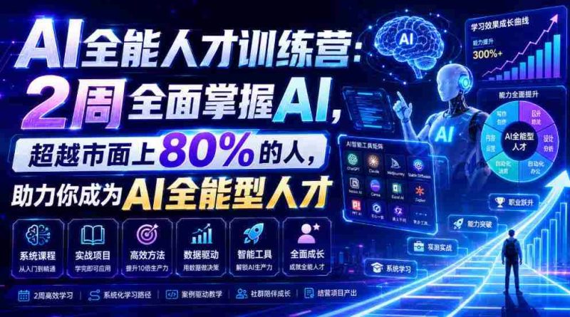 AI全能人才训练营:2周全面掌握AI,超越市面上80%的人,助力你成为AI全能型人才-湘创网