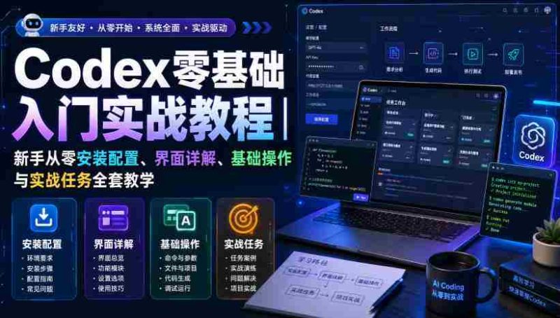 Codex零基础入门实战教程｜新手从零安装配置、界面详解、基础操作与实战任务全套教学-湘创网