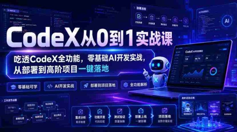 CodeX从0到1实战课,吃透CodeX全功能,零基础AI开发实战,从部署到高阶项目一键落地-湘创网
