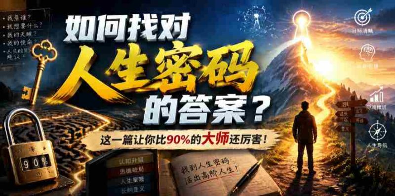 付费文章:如何找对人生密码的答案?这一篇让你比90%的大师还厉害!-湘创网