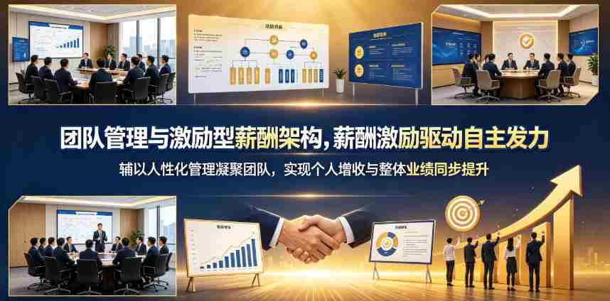 团队管理与激励型薪酬架构,薪酬激励驱动自主发力,辅以人性化管理凝聚团队,实现个人增收与整体业绩同步提升