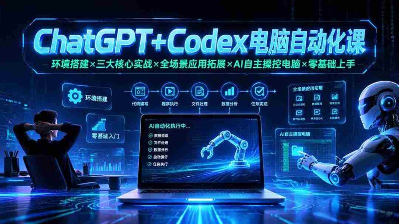 (19583期)ChatGPT+Codex电脑自动化课:环境搭建×三大核心实战×全场景应用拓展×AI自主操控电脑×零基础上手-湘创网