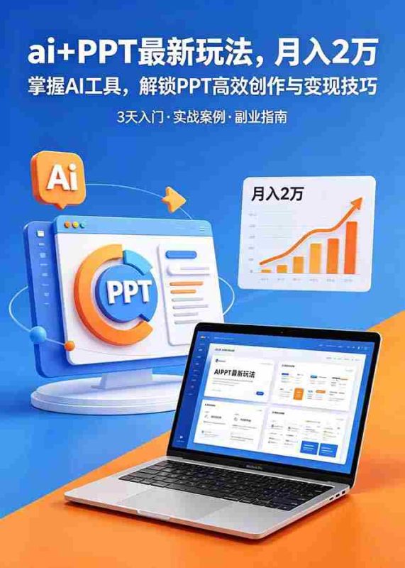 (18881期)ai+PPT最新玩法,月入2万掌握AI工具,解锁PPT高效创作与变现技巧3天入门,实战案例·副业指南-湘创网