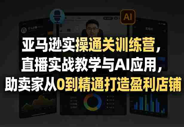 亚马逊实操通关训练营，直播实战教学与AI应用，助卖家从0到精通打造盈利店铺（更新8月8日）-湘创网