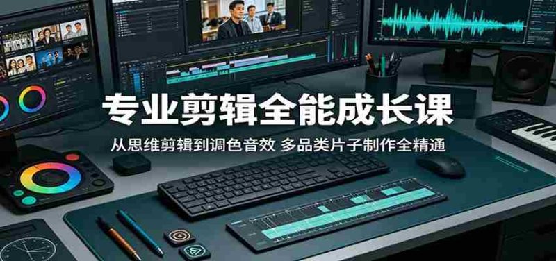 专业剪辑全能成长课:从思维剪辑到调色音效,多品类片子制作全精通-湘创网