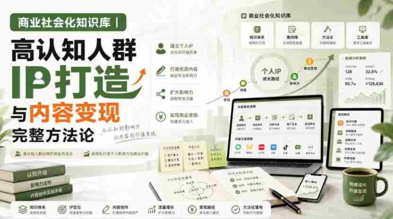 商业社会化知识库|高认知人群IP打造与内容变现完整方法论【文档】-湘创网