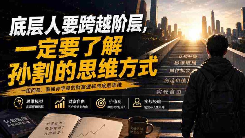 (20040期)付费文章:底层人要跨越阶层,一定要了解孙割的思维方式-湘创网