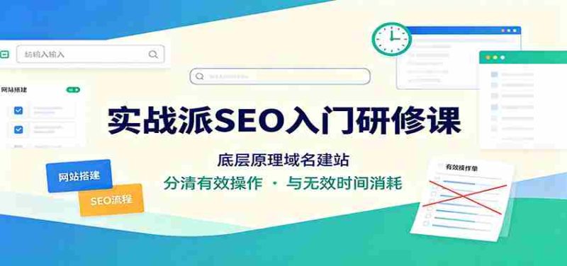 实战派SEO入门研修课:底层原理域名建站,分清有效操作与无效时间消耗-湘创网