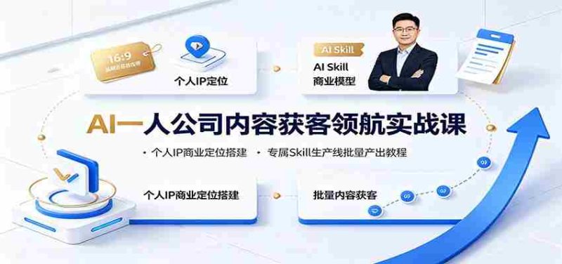AI一人公司内容获客领航实战课：个人IP商业定位搭建，专属Skill生产线批量产出教程-湘创网