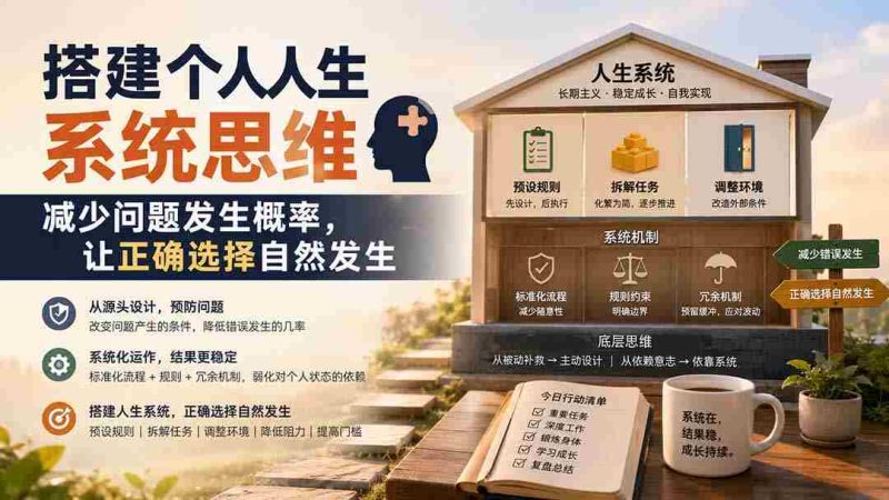 (19985期)付费文章:搭建个人人生系统思维:减少问题发生概率,让正确选择自然发生-湘创网