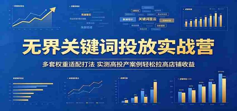 无界关键词投放实战营:多套权重适配打法,实测高投产案例轻松拉高店铺收益-湘创网