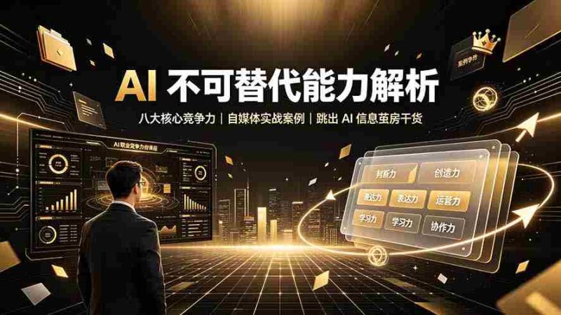 （19344期）付费文章：AI 不可替代能力解析▸八大核心竞争力｜自媒体实战案例｜跳出 AI 信息茧房干货-湘创网
