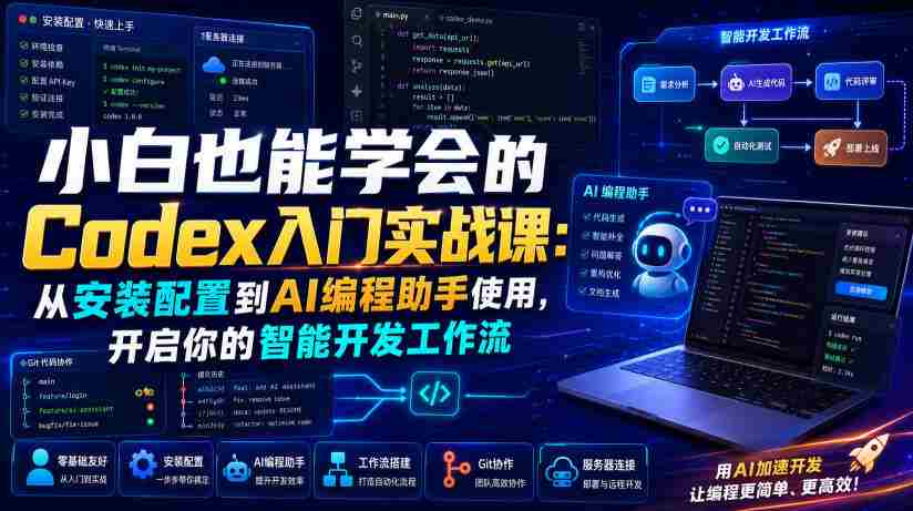 小白也能学会的Codex入门实战课:从安装配置到AI编程助手使用,开启你的智能开发工作流