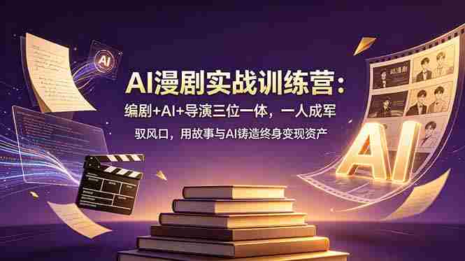 (19032期)AI漫剧实战训练营:编剧+AI+导演三位一体,一人成军 驭风口,用故事与AI铸造终身变现资产-湘创网