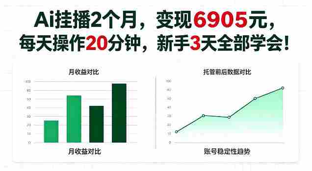 Ai挂播2个月,变现6905,每天操作20分钟,新手3天全部学会!【揭秘】-湘创网