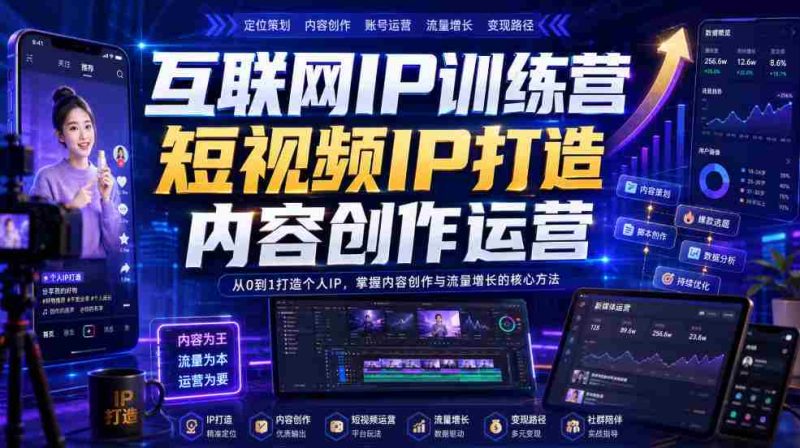 互联网IP训练营，短视频IP打造，内容创作运营-湘创网