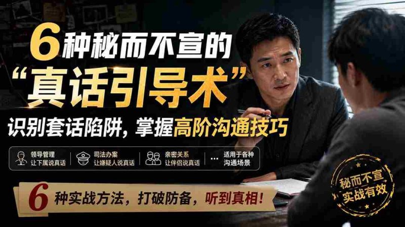 （20113期）付费文章：6种秘而不宣的“真话引导术”识别套话陷阱，掌握高阶沟通技巧-湘创网