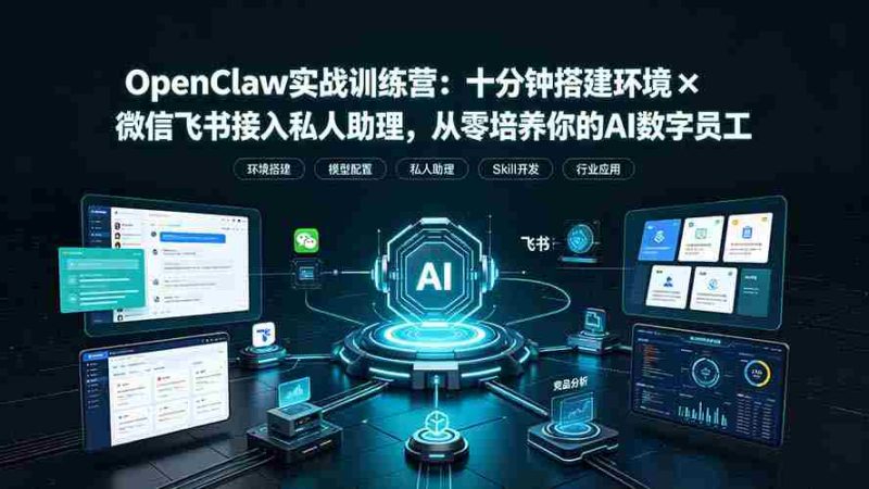 (19287期)OpenClaw实战特训营:十分钟搭建环境×微信飞书接入私人助理,从零培养你的AI数字员工-湘创网