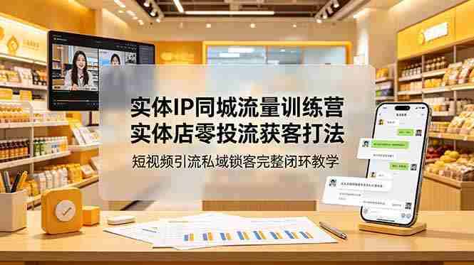 （18999期）实体IP同城流量训练营：实体店零投流获客打法，短视频引流私域锁客完整闭环教学-湘创网