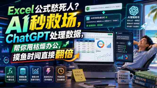 Excel公式愁死人?AI秒救场,ChatGPT处理数据,帮你甩枯燥办公,摸鱼时间直接翻倍【原创双语字幕】-湘创网