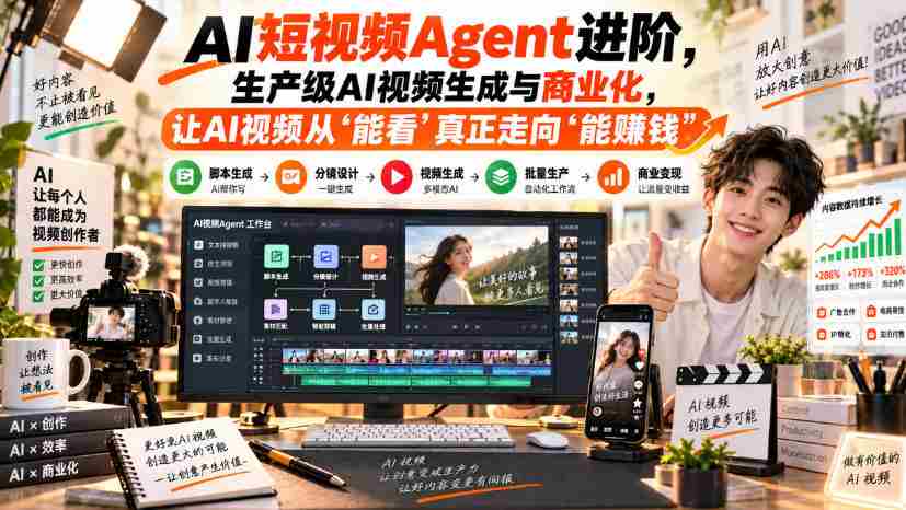 AI短视频Agent进阶,生产级AI视频生成与商业化,让AI视频从”能看”真正走向”能賺钱”