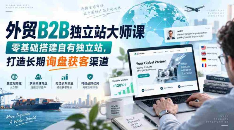 外贸B2B站点搭建高手班,从零起步创建个人独立平台,构建持久询盘客户来源之道-湘创网