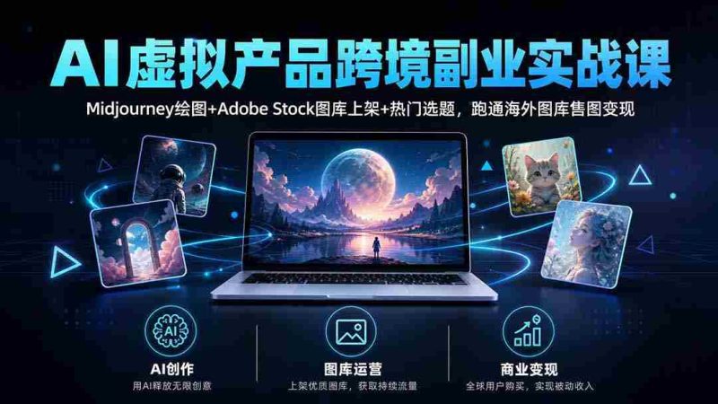 探索海外市场,AI绘图赋能,Adobe图库与热门选题结合,副业变现课程一网打尽-湘创网