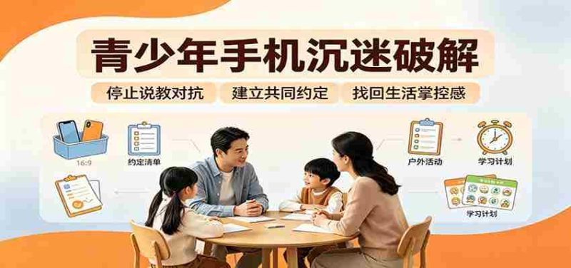 青少年手机沉迷破解:跳出管控说教思维,六步法引导孩子夺回注意力掌控权-湘创网