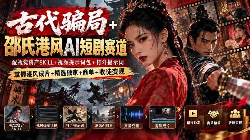 穿梭古韵陷阱，邵氏风华AI剧作新径：解锁视觉魔力，巧用视频关键词，激战动作脚本，打造经典港味影视盛宴——独家精选，商业合作，传承技艺，财富共赢-湘创网