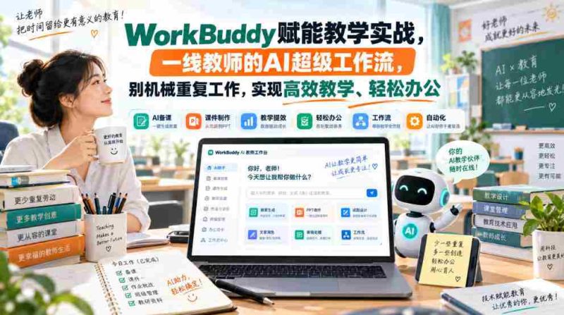 WorkBuddy赋能教学实战，一线教师的AI超级工作流，别机械重复工作，实现高效教学、轻松办公-湘创网