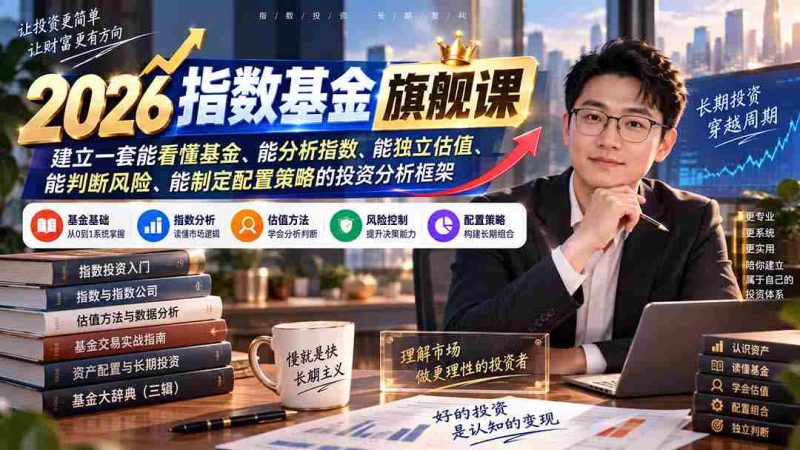 (20298期)2026指数基金旗舰课|建立一套能看懂基金、能分析指数、能独立估值、能判断风险、能制定配置策略的投资分析框架-湘创网