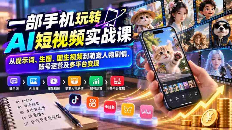 轻松掌握AI短视频创作秘诀：从关键词到萌宠剧情，全方位解析手机运营与多渠道盈利-湘创网