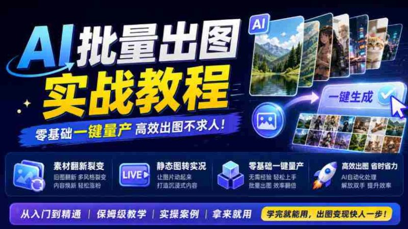 揭秘AI绘图实操攻略:素材重生激增,静态图变身动态盛宴,零基础轻松批量产出-湘创网