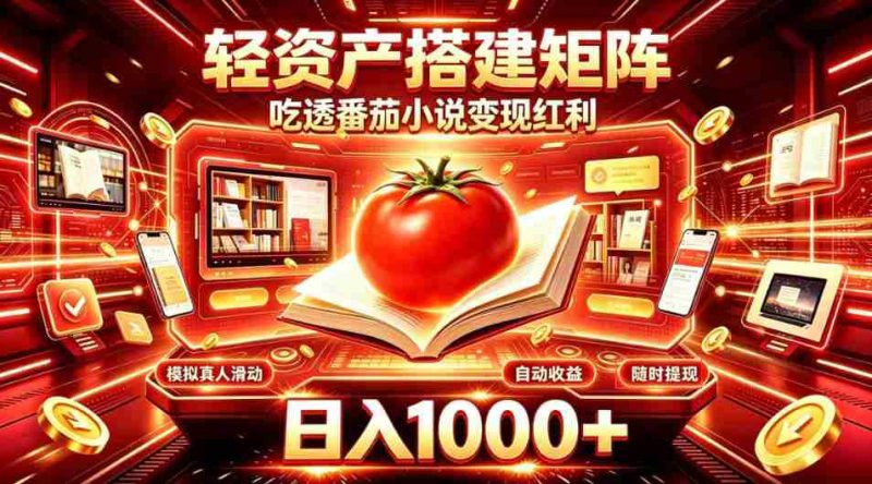 轻资产搭建矩阵,吃透番茄小说变现红利,日入1000+,支持无限矩阵放大【揭秘】-湘创网