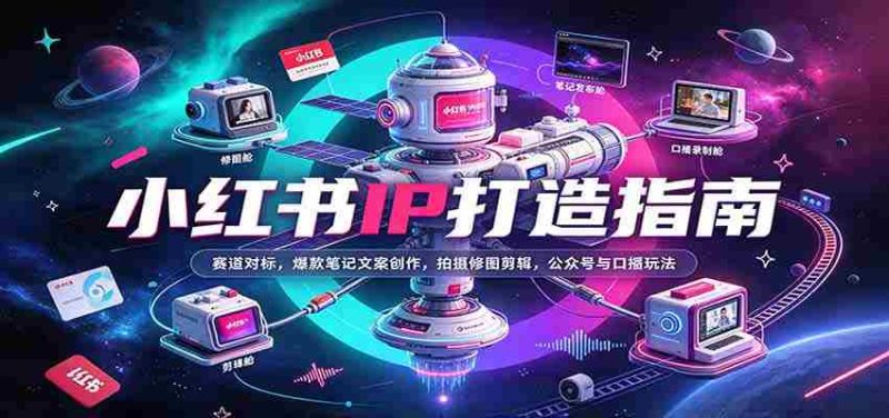 小红书IP打造指南：赛道对标，爆款笔记文案创作，拍摄修图剪辑，公众号与口播玩法-湘创网