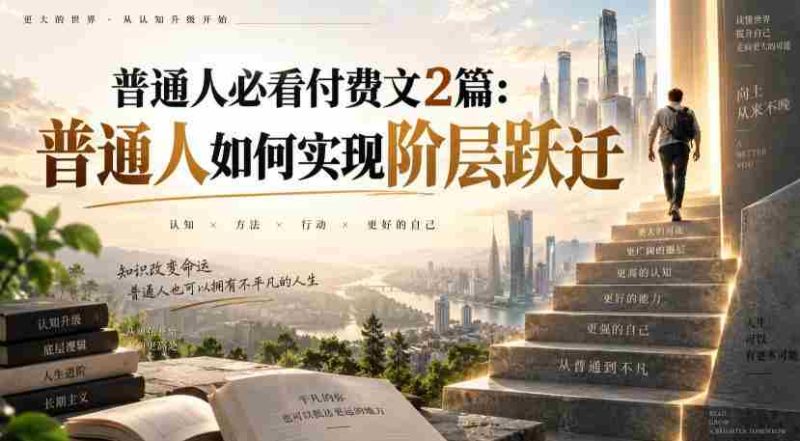 普通人必看付费文2篇:普通人如何实现阶层跃迁-湘创网