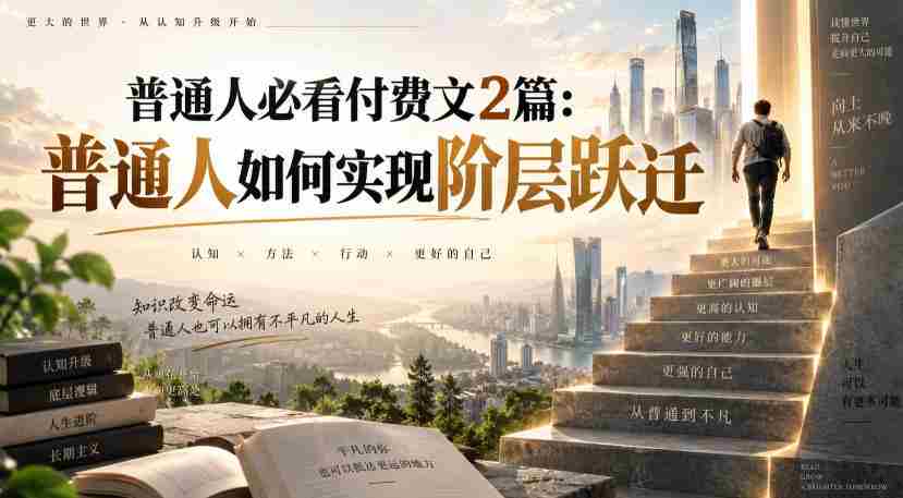 普通人必看付费文2篇：普通人如何实现阶层跃迁-湘创网