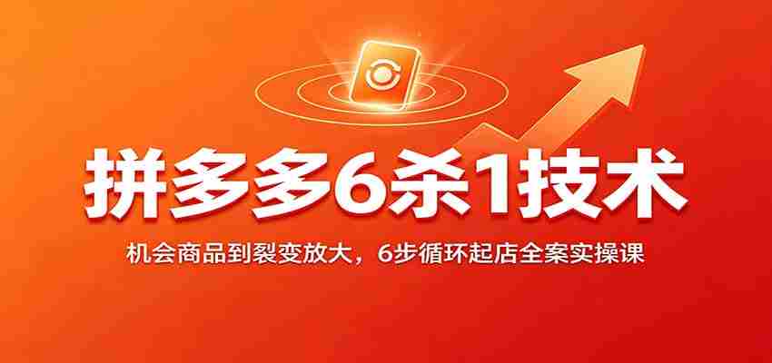 拼多多6杀1技术：机会商品到裂变放大，6步循环起店全案实操课-湘创网