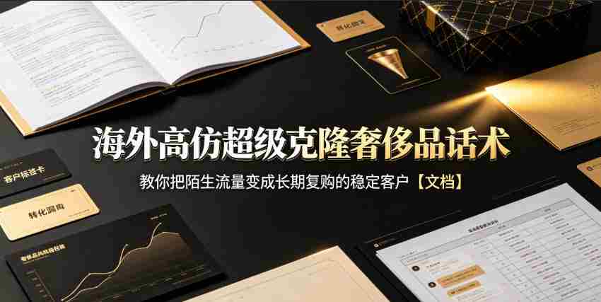 海外高仿超级克隆奢侈品话术，教你把陌生流量变成长期复购的稳定客户【文档】-湘创网