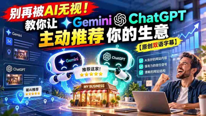 别再被AI无视！教你让GeminiChatGPT主动推荐你的生意【原创双语字幕】-湘创网