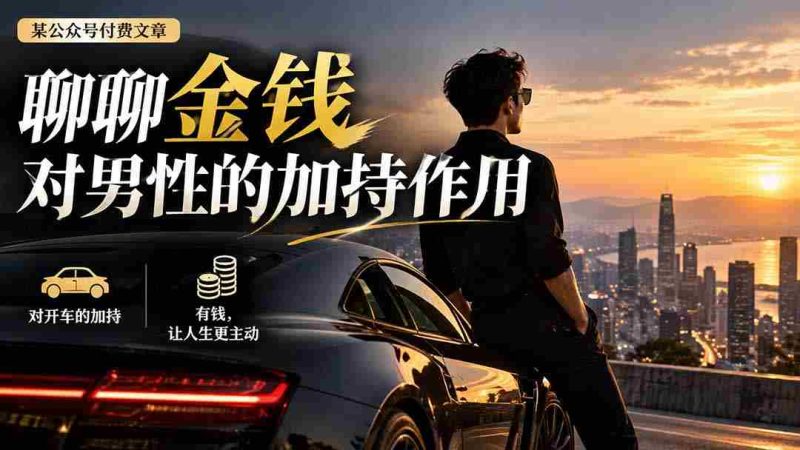 【无水印】某公众号付费文章：聊聊金钱对男性的加持作用-湘创网