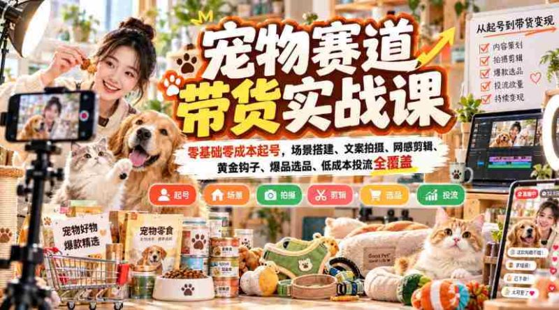 零成本开启宠物销售之旅：实战课程揭秘，从场景布局到爆款打造全攻略-湘创网