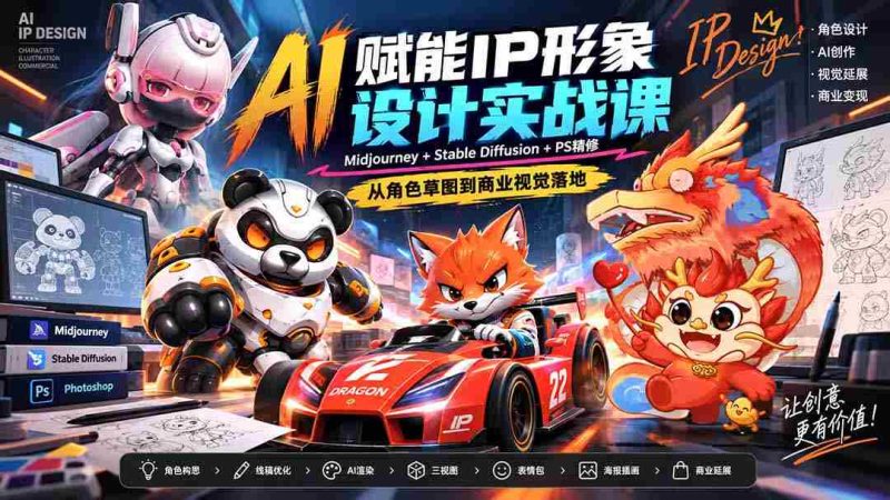 探索AI助力下的IP形象设计技巧:零水印教学,掌握Midjourney、Stable Diffusion与PS的完美融合-湘创网