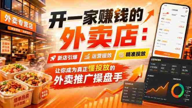 开一家賺钱的外卖店：新店引爆·运营提效·精准投放，让你成为真正懂投放的外卖推广操盘手-湘创网